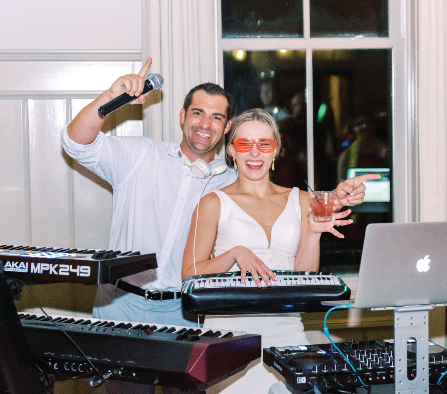 Charleston wedding DJ Stephen Darby celebrating with the bride