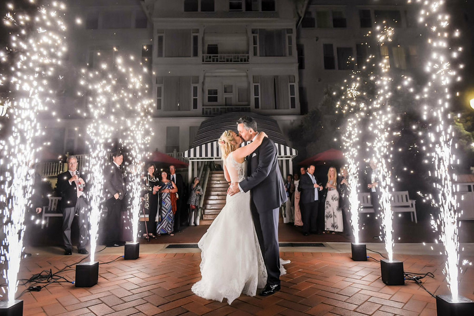 Cold sparks effect during a Darby Events wedding