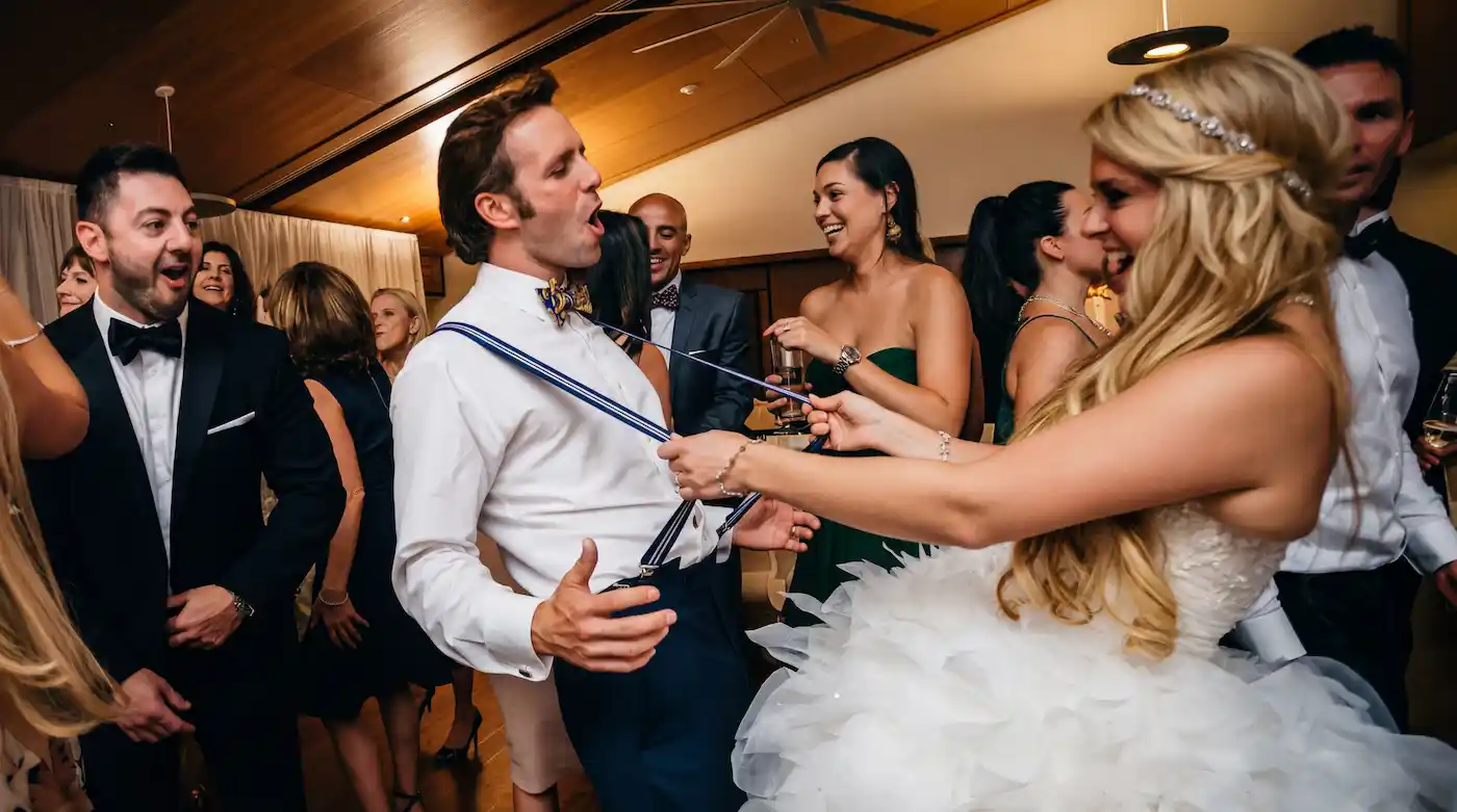 Couple dancing during Charleston wedding reception